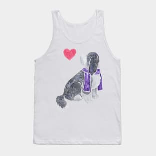 Watercolour Bearded Collie Tank Top